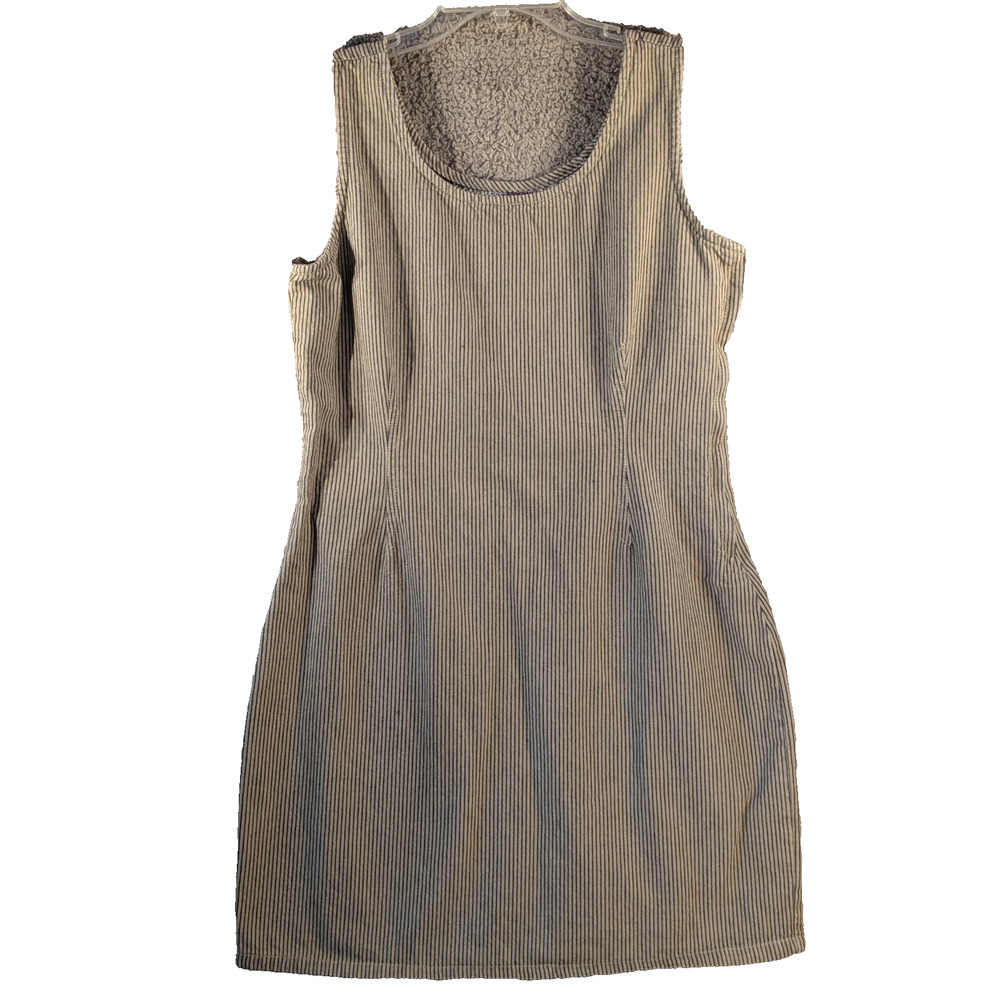 Vintage FOREWARNED Striped Tank Dress Size 14 (Runs Small) Steampunk Utility